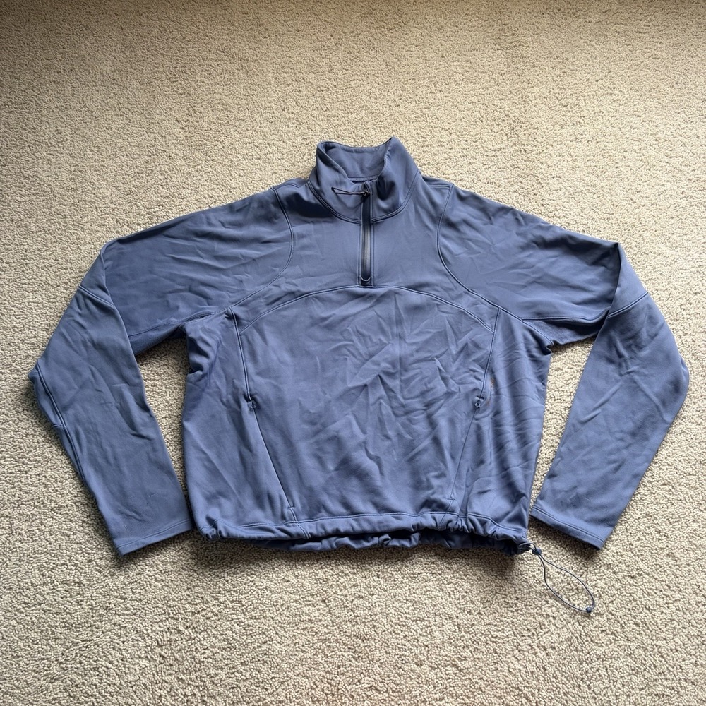 Lululemon Tech Fleece Hiking 1/4 Zip Pullover Long Sleeve Size 10 Blue W3GCLS